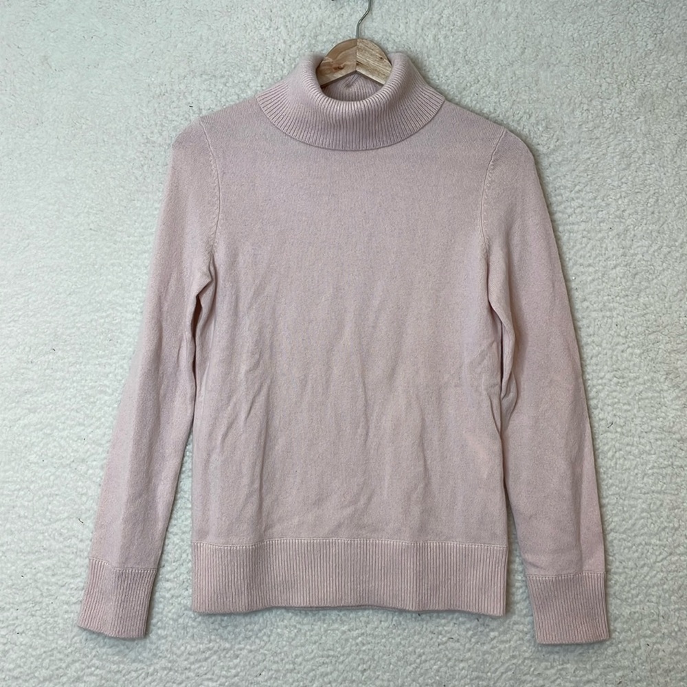 NWT Lands End Women Pink Cashmere Longsleeve Turtleneck Sweater Top XSMALL